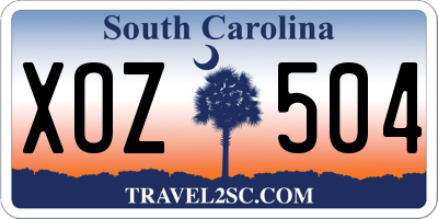 SC license plate XOZ504