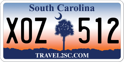 SC license plate XOZ512