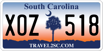 SC license plate XOZ518