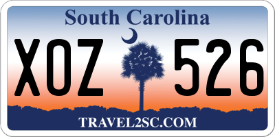SC license plate XOZ526