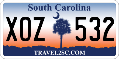 SC license plate XOZ532