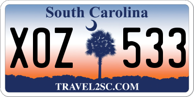 SC license plate XOZ533