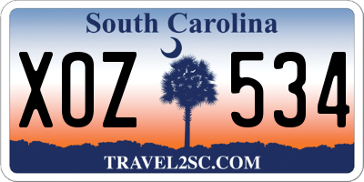 SC license plate XOZ534