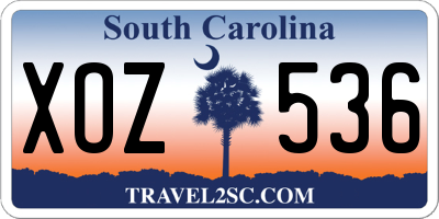 SC license plate XOZ536