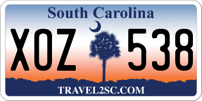 SC license plate XOZ538