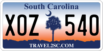 SC license plate XOZ540