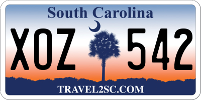 SC license plate XOZ542