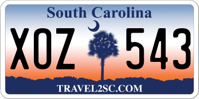 SC license plate XOZ543