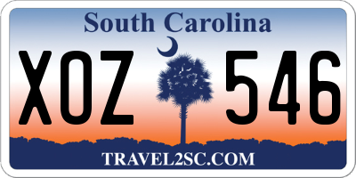 SC license plate XOZ546
