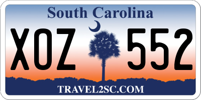 SC license plate XOZ552