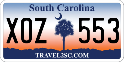 SC license plate XOZ553