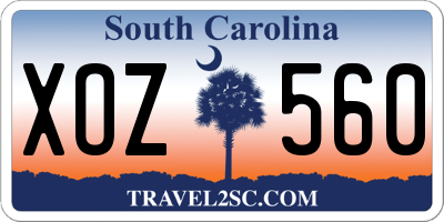 SC license plate XOZ560