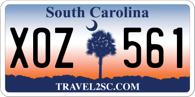 SC license plate XOZ561