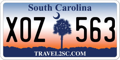 SC license plate XOZ563