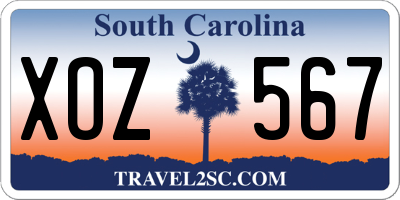 SC license plate XOZ567