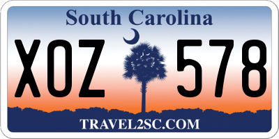 SC license plate XOZ578