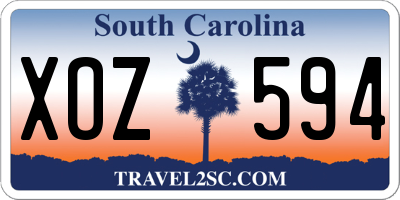 SC license plate XOZ594