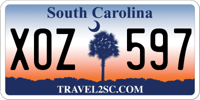 SC license plate XOZ597