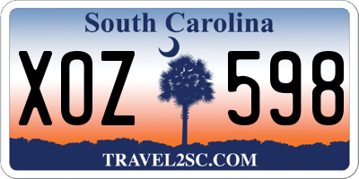 SC license plate XOZ598