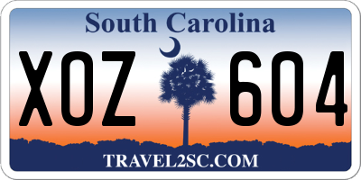SC license plate XOZ604