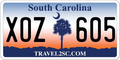 SC license plate XOZ605