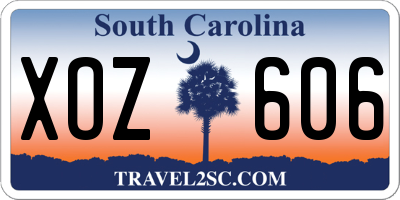 SC license plate XOZ606