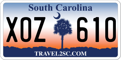 SC license plate XOZ610