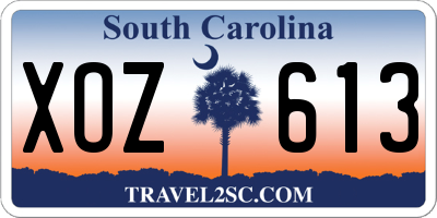 SC license plate XOZ613