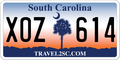 SC license plate XOZ614