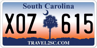 SC license plate XOZ615