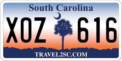 SC license plate XOZ616