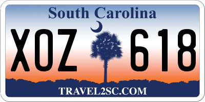 SC license plate XOZ618