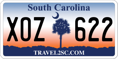 SC license plate XOZ622