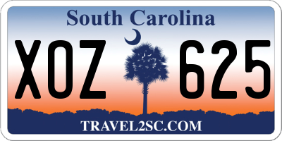 SC license plate XOZ625