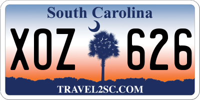 SC license plate XOZ626