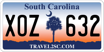 SC license plate XOZ632