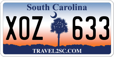 SC license plate XOZ633