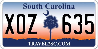 SC license plate XOZ635
