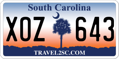 SC license plate XOZ643