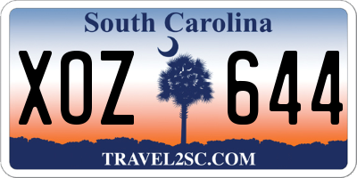 SC license plate XOZ644