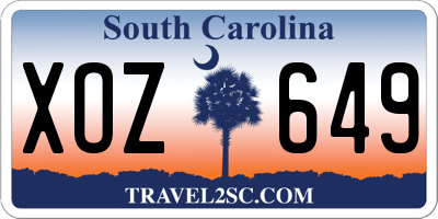 SC license plate XOZ649