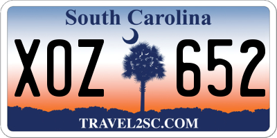 SC license plate XOZ652