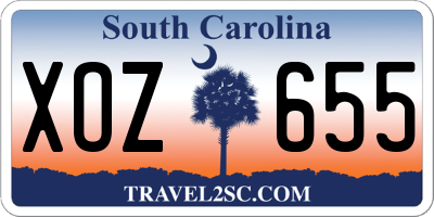 SC license plate XOZ655