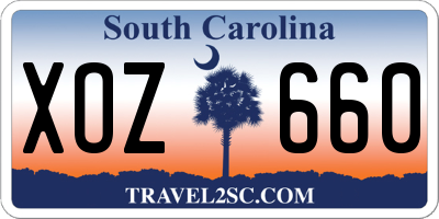 SC license plate XOZ660
