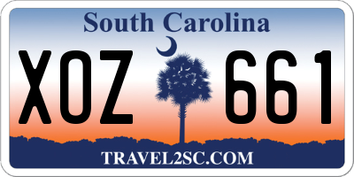 SC license plate XOZ661