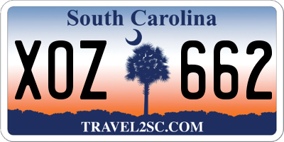SC license plate XOZ662