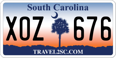 SC license plate XOZ676