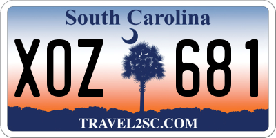 SC license plate XOZ681