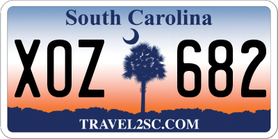 SC license plate XOZ682