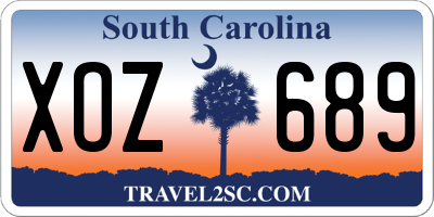 SC license plate XOZ689